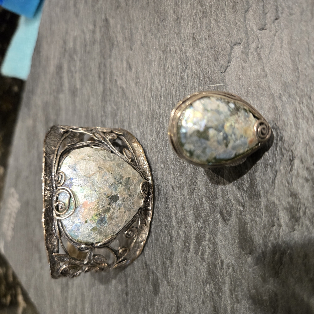 Silver Stone Bracelet and Ring Set